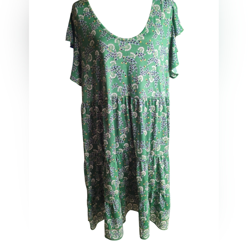 Max Studio Green and White Floral Dress